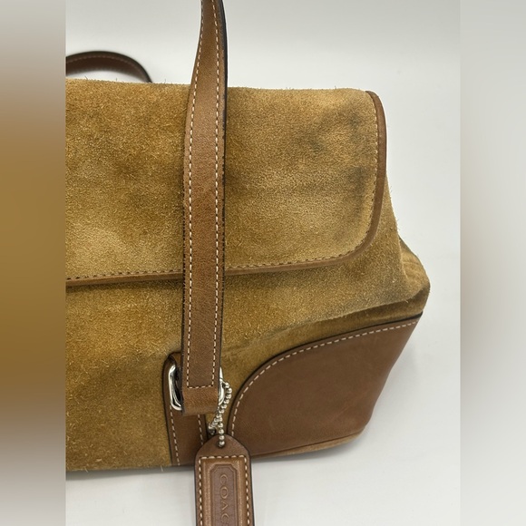 Coach Suede and Leather Shoulder Bag in Tan - Picture 12 of 13